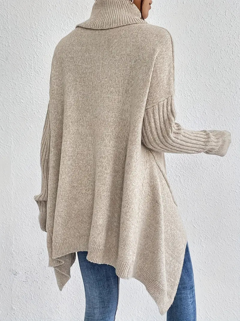 Laora - Suéter Casual de Manga Larga y Cuello Alto