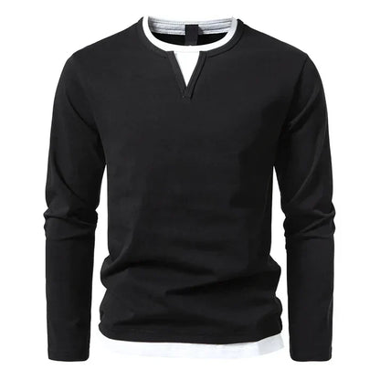 Camiseta de manga larga premium en algodón peinado