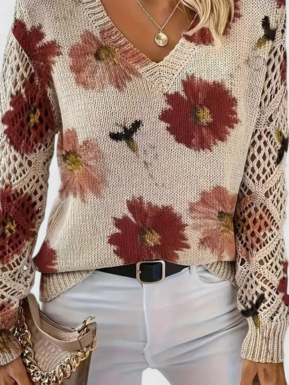 Cárdigan Elegante con Estampado Floral