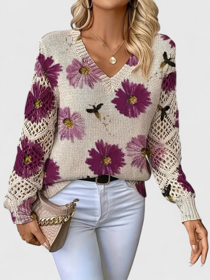 Cárdigan Elegante con Estampado Floral