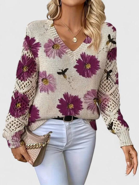 Cárdigan Elegante con Estampado Floral