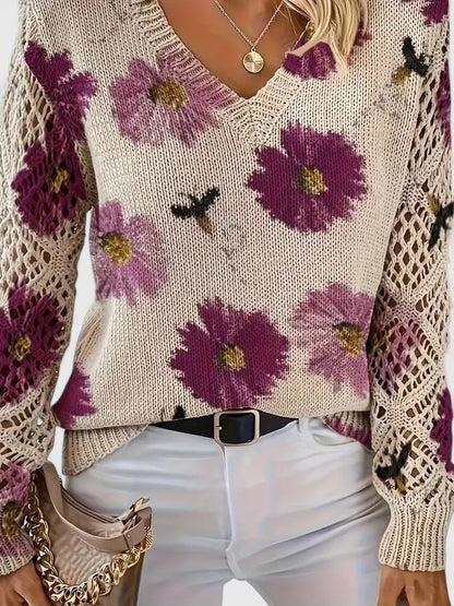 Cárdigan Elegante con Estampado Floral