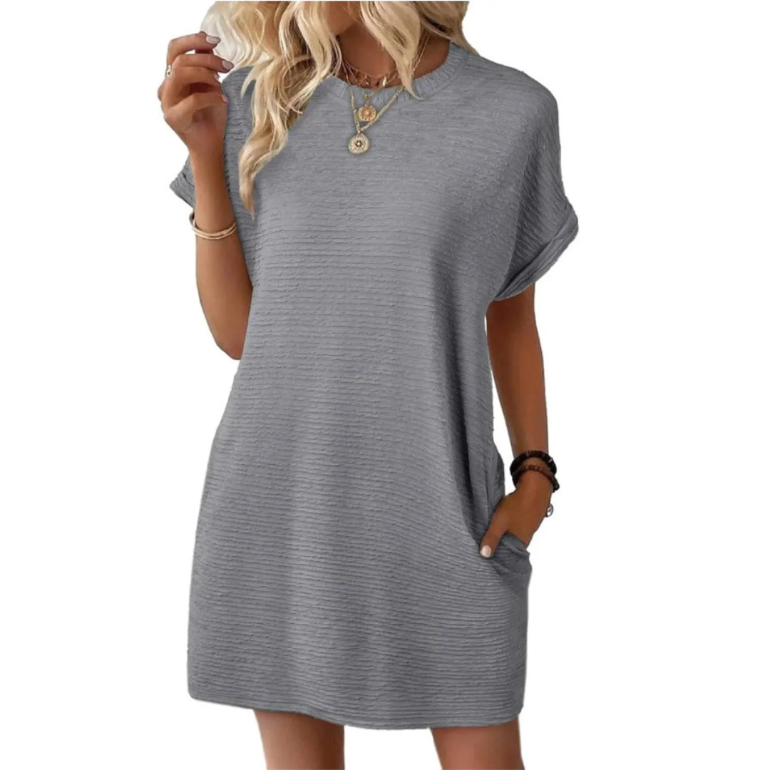 EVASHA™ – Vestido de Verano Casual Minimalista Cuello Redondo