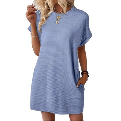 EVASHA™ – Vestido de Verano Casual Minimalista Cuello Redondo