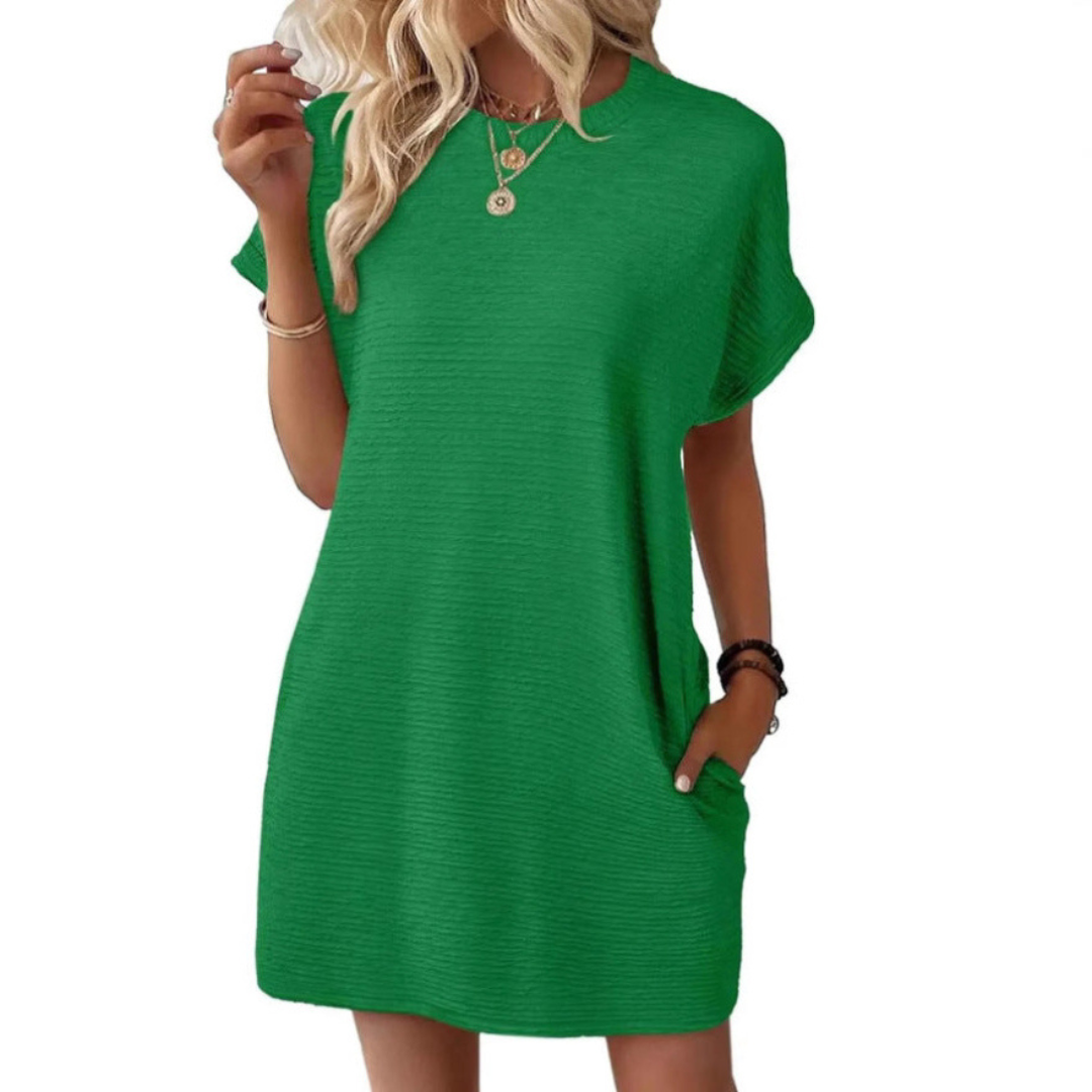 EVASHA™ – Vestido de Verano Casual Minimalista Cuello Redondo
