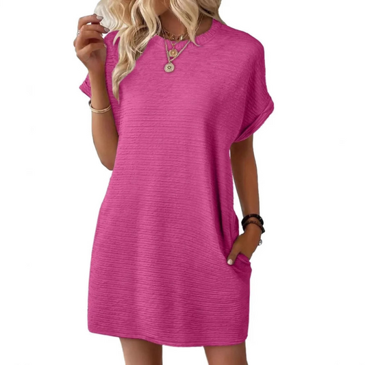 EVASHA™ – Vestido de Verano Casual Minimalista Cuello Redondo