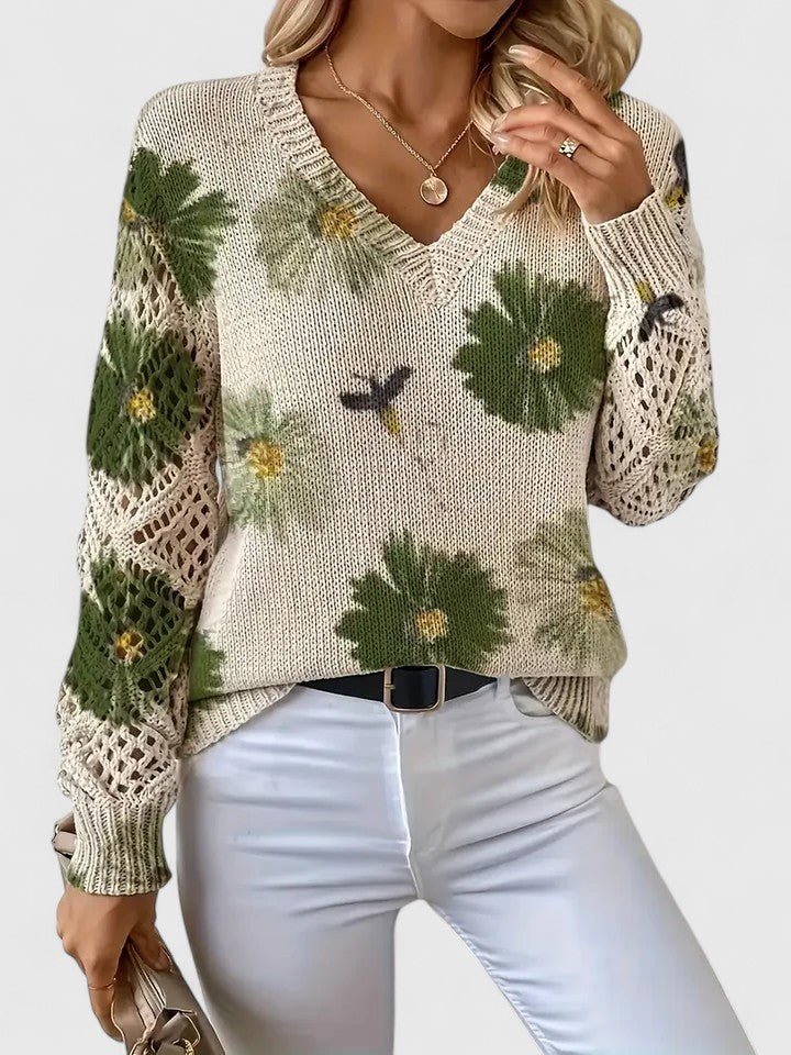 Cárdigan Elegante con Estampado Floral