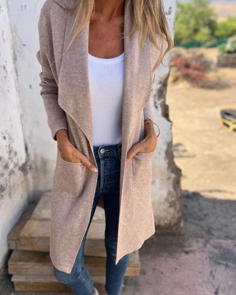 EIGONA - CHAQUETA CARDIGÁN CASUAL CON SOLAPA