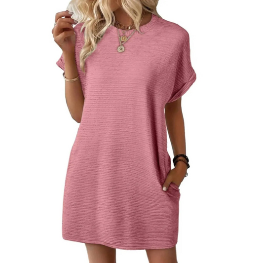 EVASHA™ – Vestido de Verano Casual Minimalista Cuello Redondo