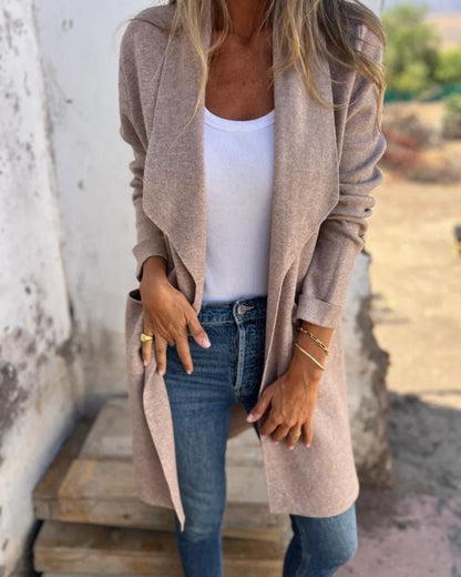 EIGONA - CHAQUETA CARDIGÁN CASUAL CON SOLAPA