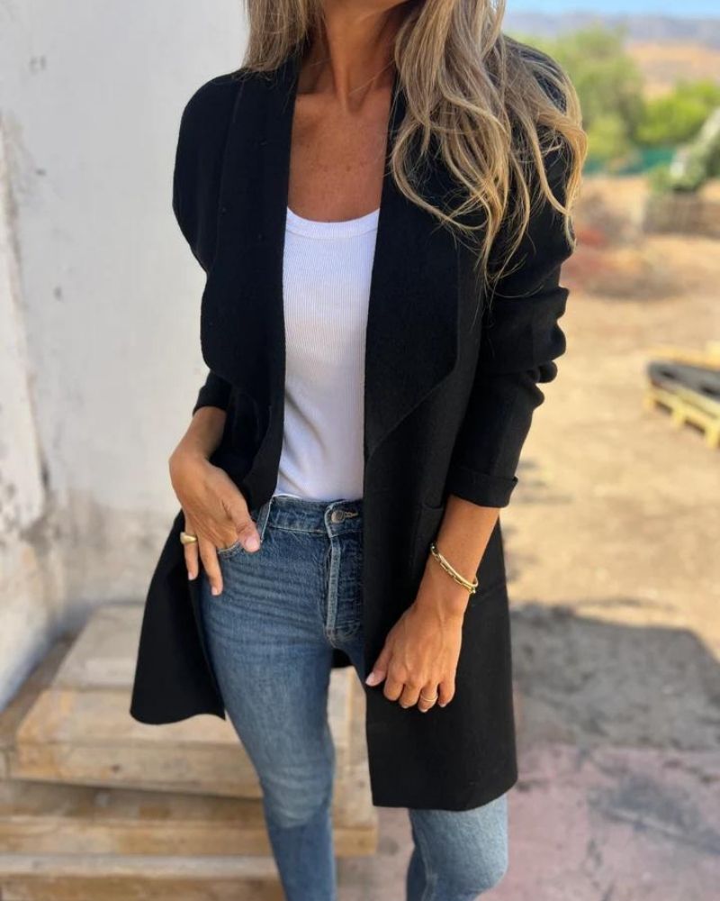 EIGONA - CHAQUETA CARDIGÁN CASUAL CON SOLAPA