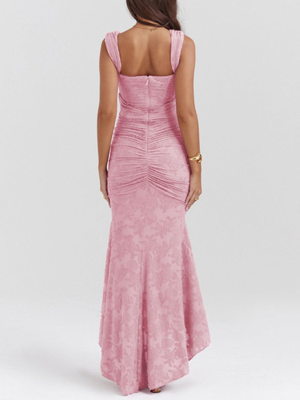 Maxi vestido floral en azul campanilla