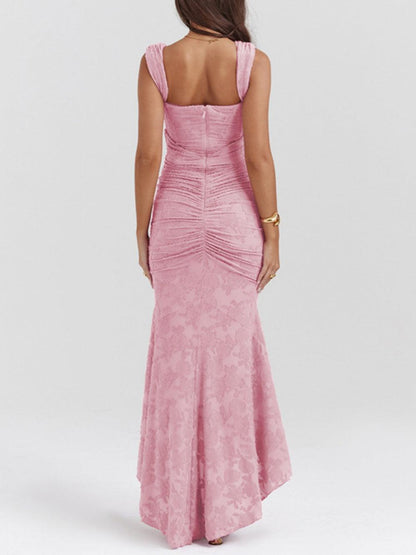 Maxi vestido floral en azul campanilla
