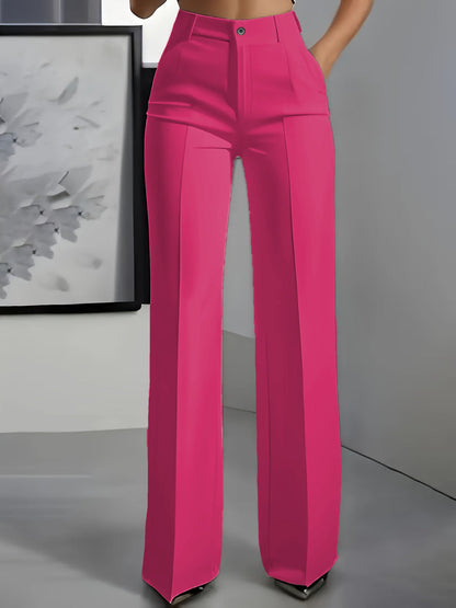 Pantalones de mujer de talle alto y cintura elástica
