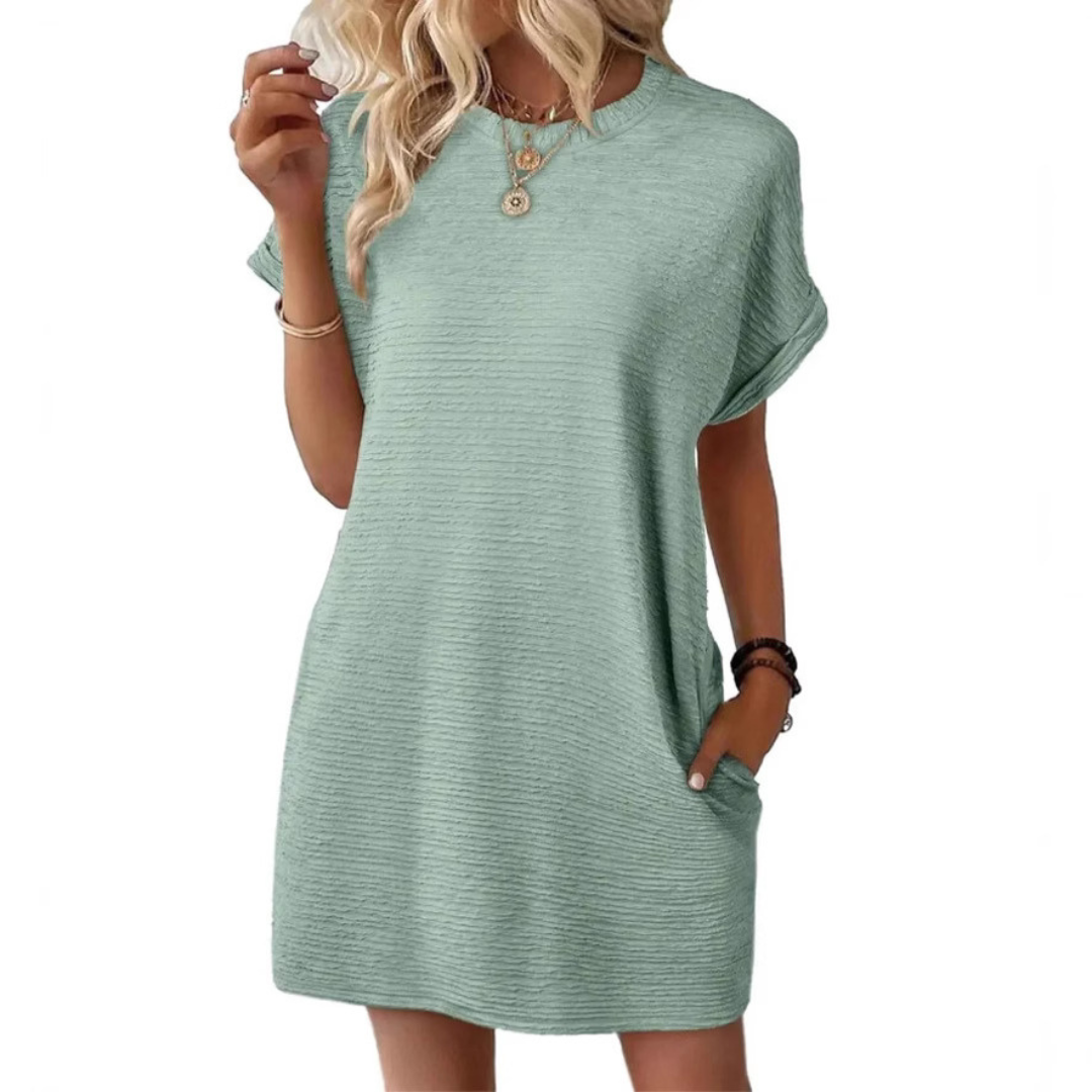 EVASHA™ – Vestido de Verano Casual Minimalista Cuello Redondo
