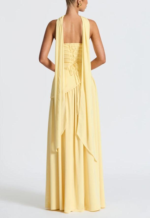 Maxi Vestido Sin Tirantes con Abertura Elegante