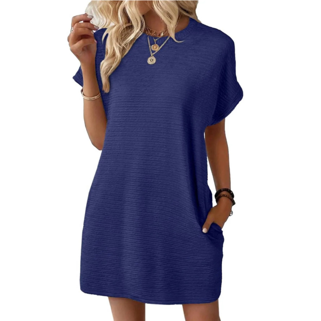 EVASHA™ – Vestido de Verano Casual Minimalista Cuello Redondo