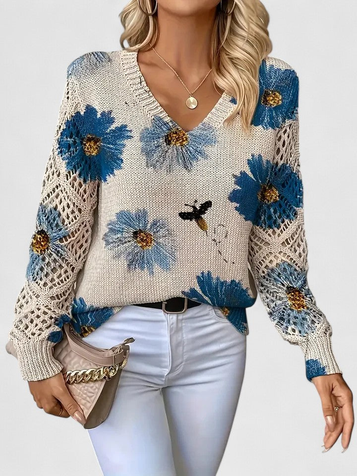 Cárdigan Elegante con Estampado Floral
