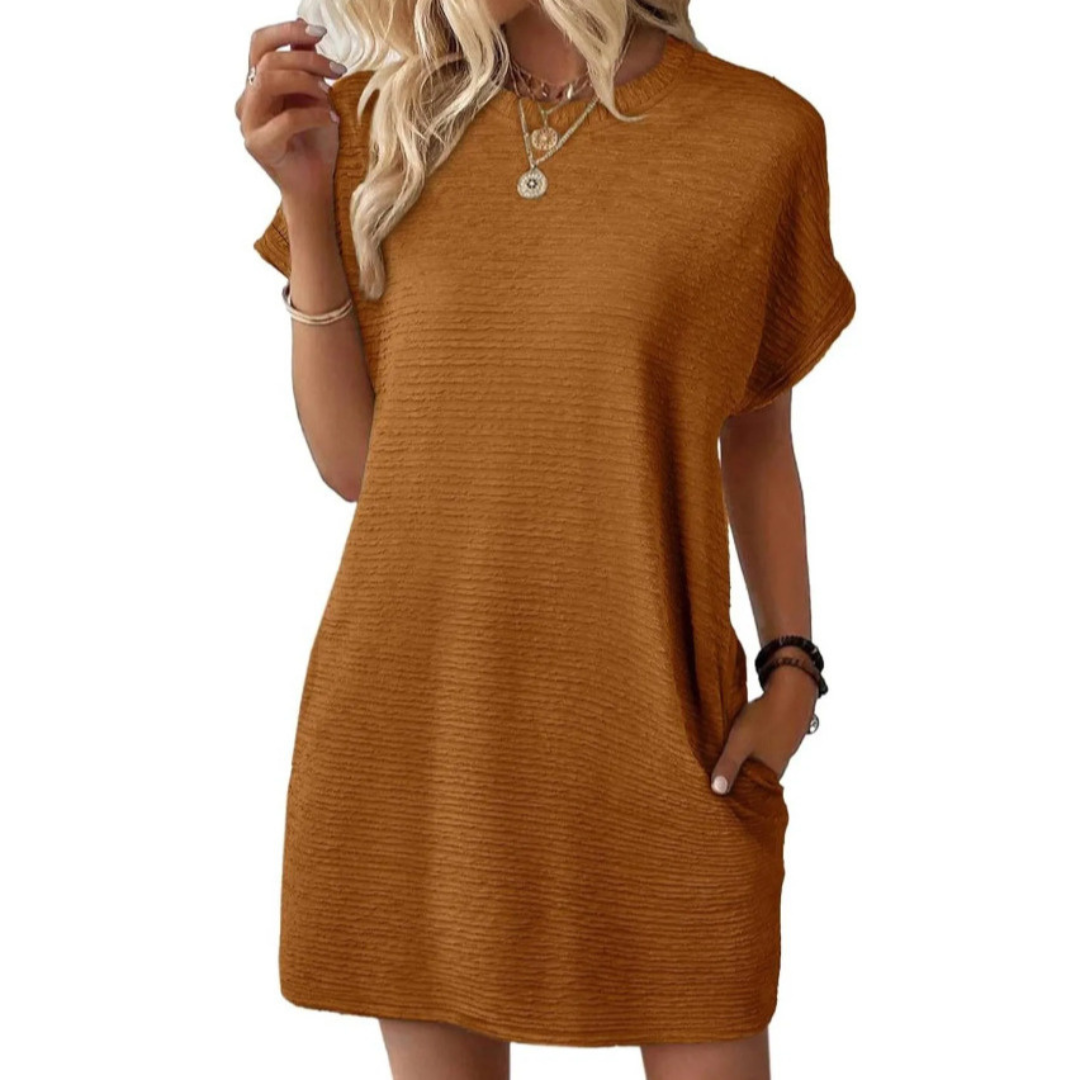 EVASHA™ – Vestido de Verano Casual Minimalista Cuello Redondo