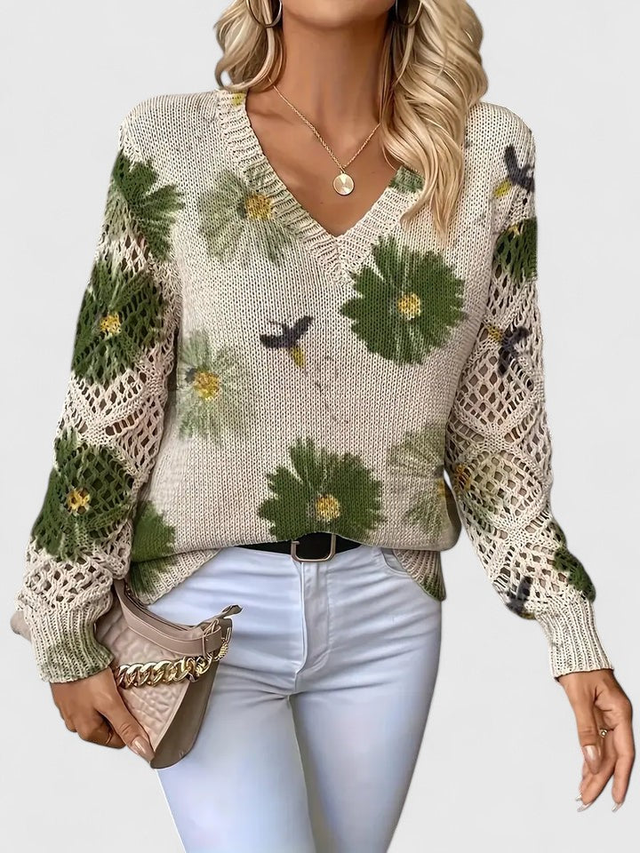 Cárdigan Elegante con Estampado Floral