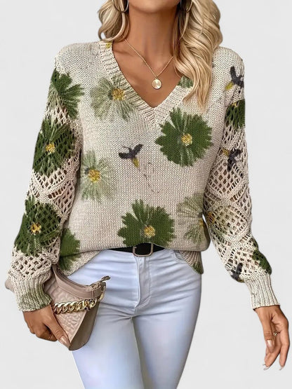 Cárdigan Elegante con Estampado Floral