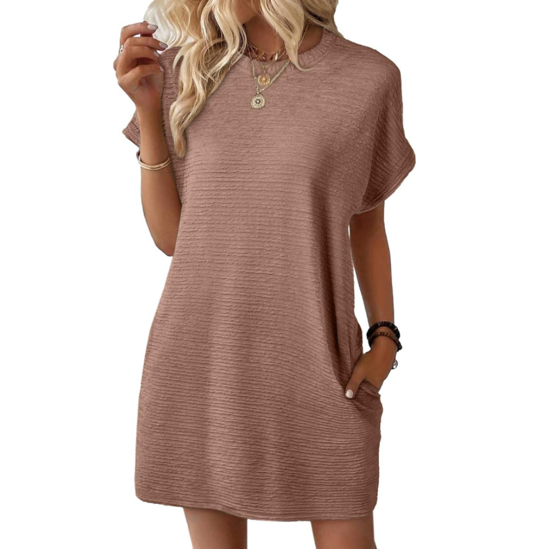EVASHA™ – Vestido de Verano Casual Minimalista Cuello Redondo