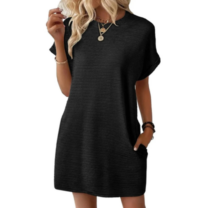 EVASHA™ – Vestido de Verano Casual Minimalista Cuello Redondo