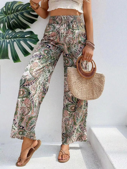 Pantalones Anchos con Estampado Vintage