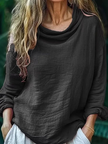 Seraphina – Top de Manga Larga con Cuello Mock para Mujeres