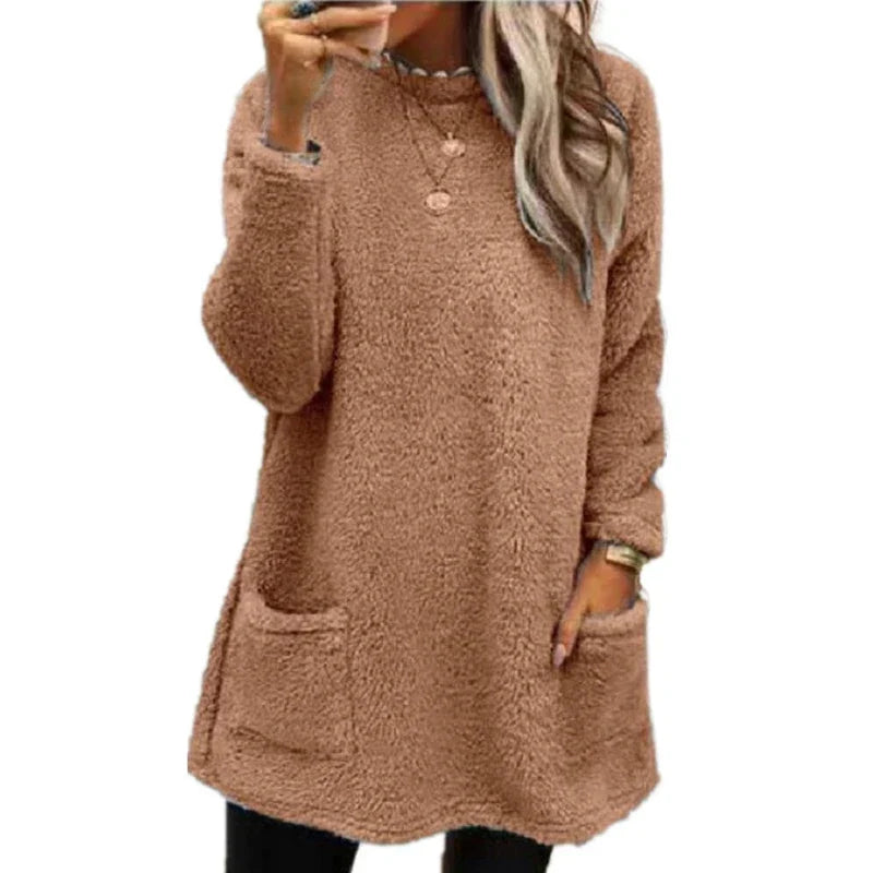 Camille – Sudadera con capucha y bolsillo sonriente para mujer