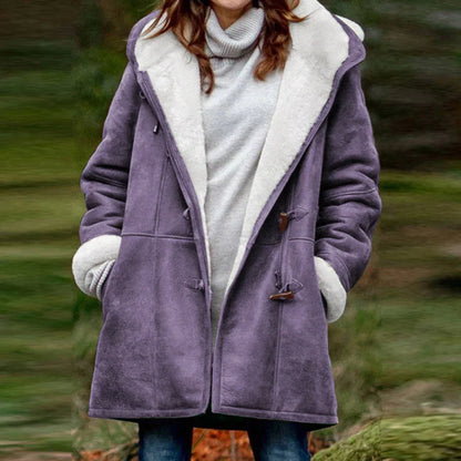 Daphne – Abrigo de Invierno con Capucha de Forro Polar Vintage para Mujeres