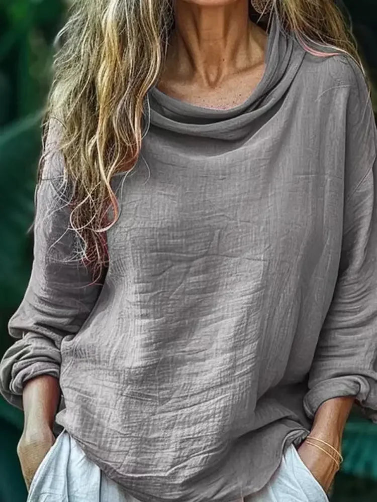 Seraphina – Top de Manga Larga con Cuello Mock para Mujeres