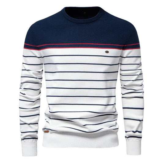 Suéter para hombre con elegante patrón de rayas