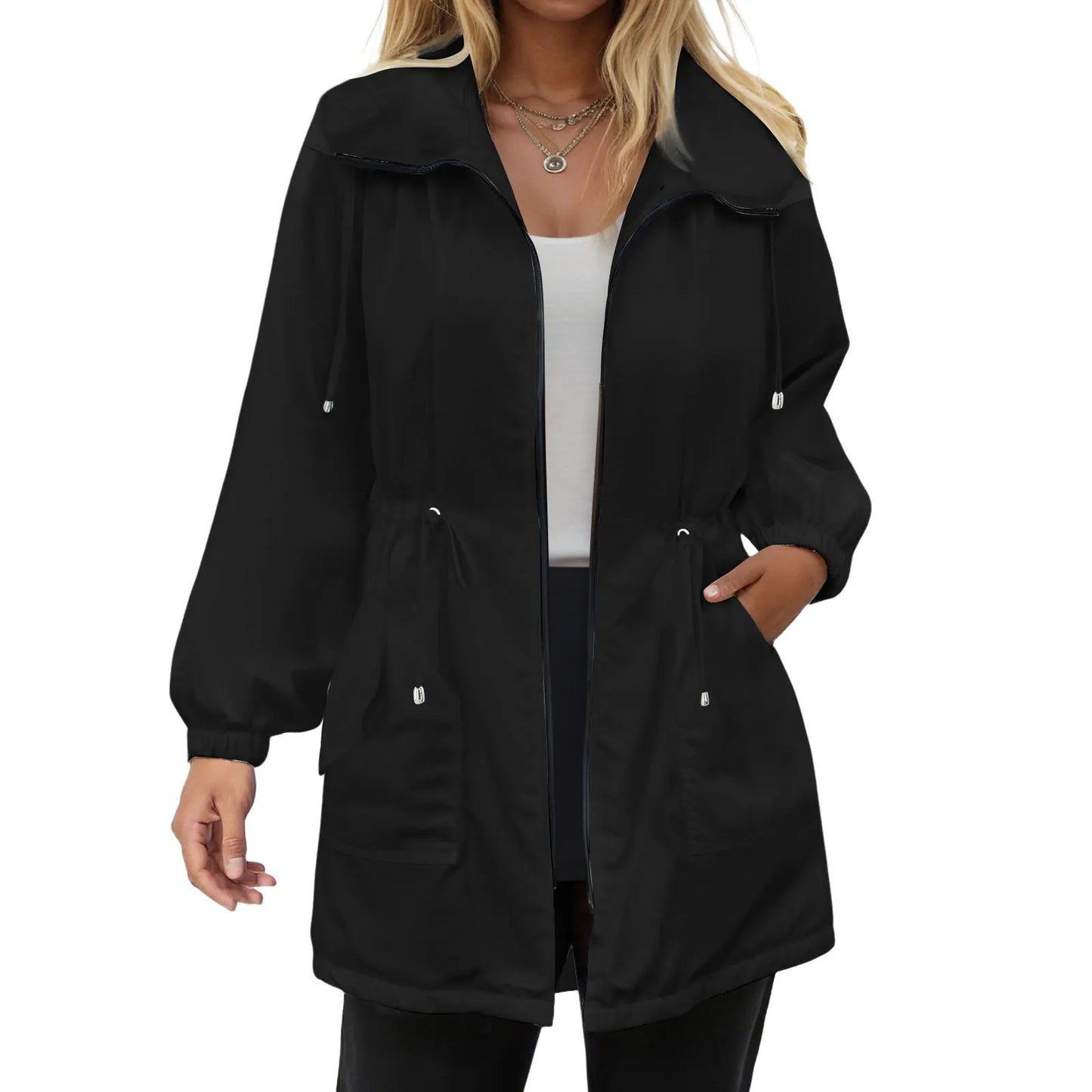 Iris – Chaqueta de lluvia ligera con capucha para mujer