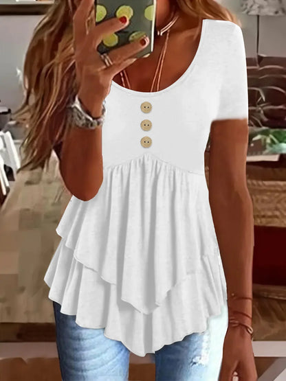 BELLE Blusa Vintage con Volantes