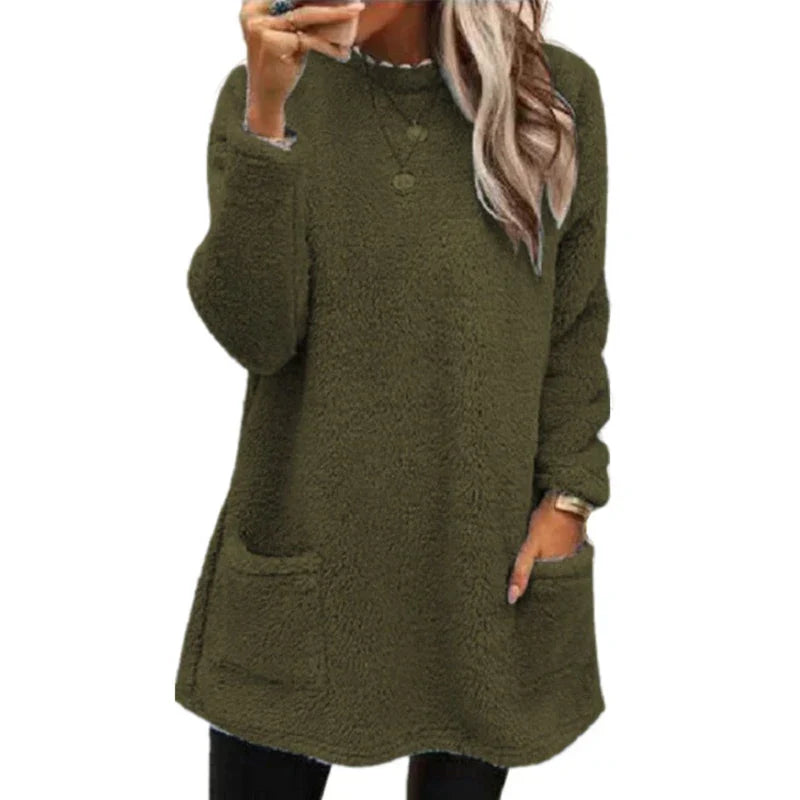 Camille – Sudadera con capucha y bolsillo sonriente para mujer