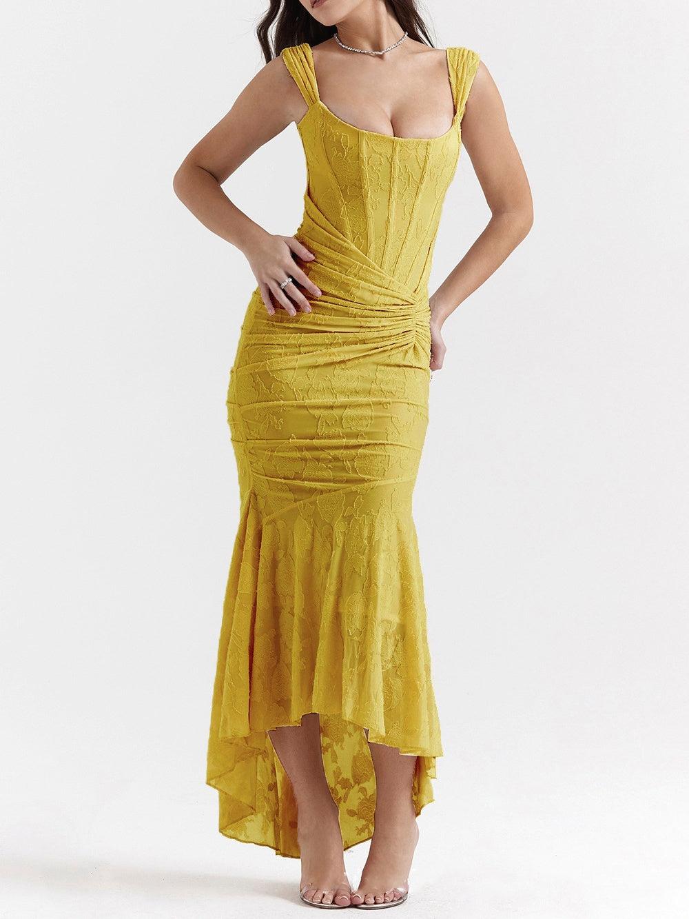 Maxi vestido floral en azul campanilla