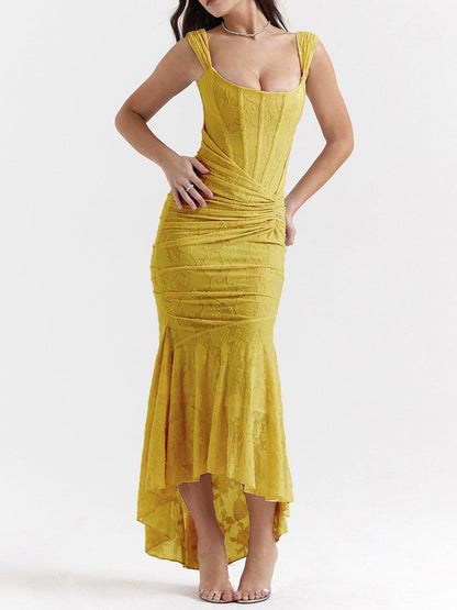 Maxi vestido floral en azul campanilla