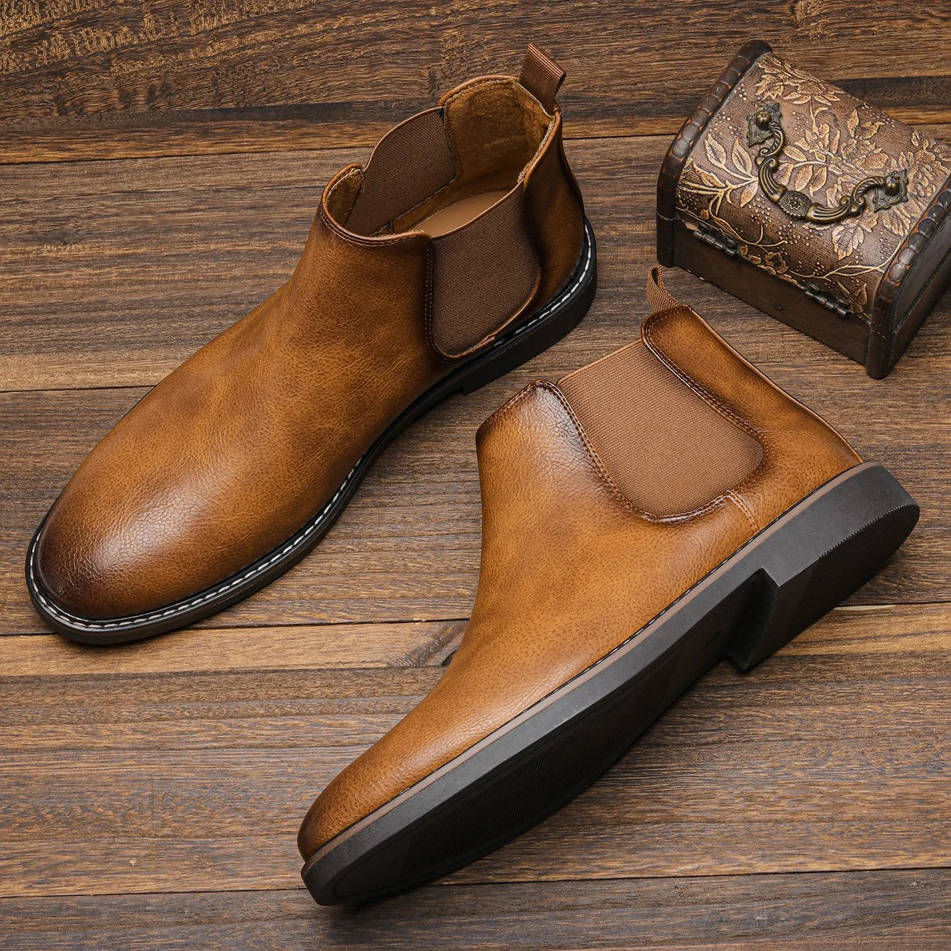 Wayne – Botas Chelsea de Cuero Clásicas y Versátiles