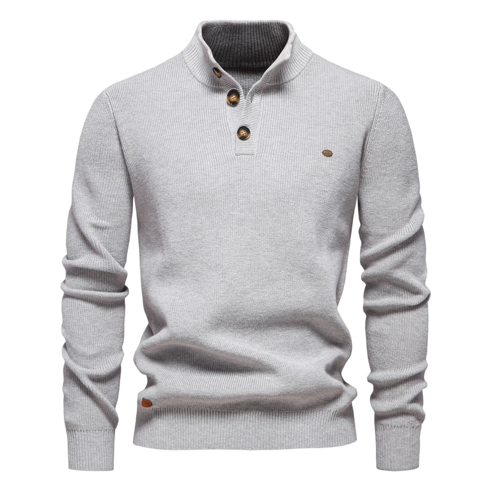 Suéter elegante para hombres con diseño de botones