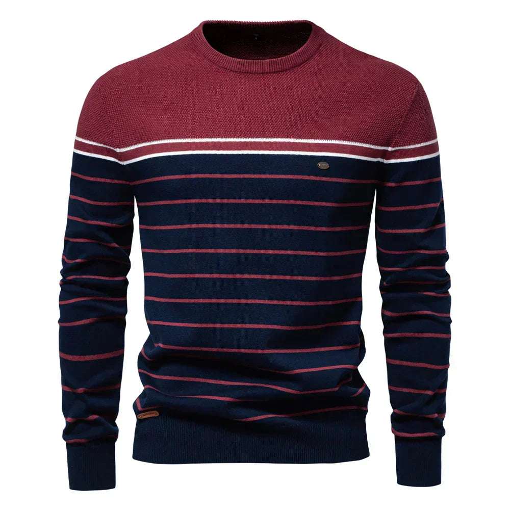 Suéter para hombre con elegante patrón de rayas