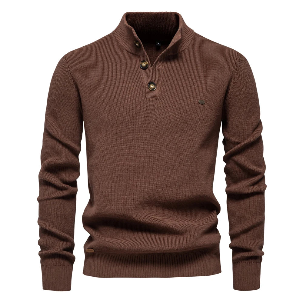 Suéter elegante para hombres con diseño de botones