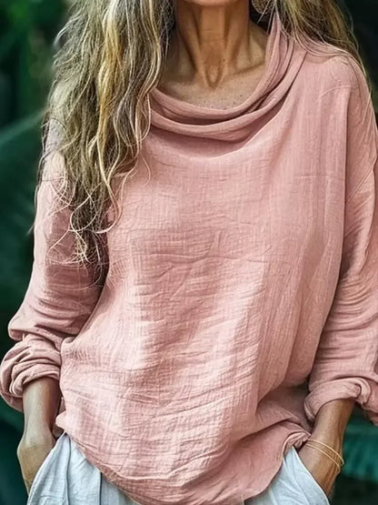 Seraphina – Top de Manga Larga con Cuello Mock para Mujeres