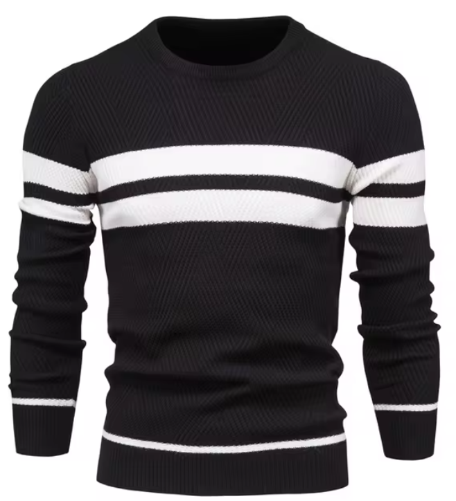 Suéter elegante para hombre con patrón de espiga
