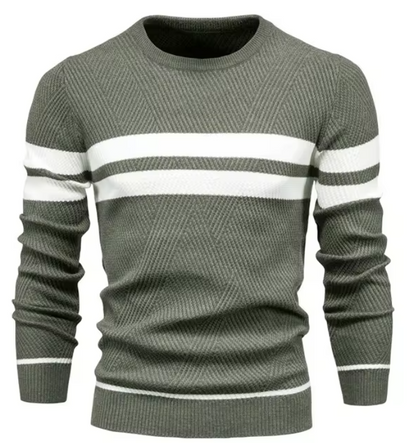 Suéter elegante para hombre con patrón de espiga