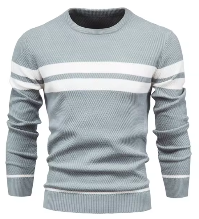 Suéter elegante para hombre con patrón de espiga