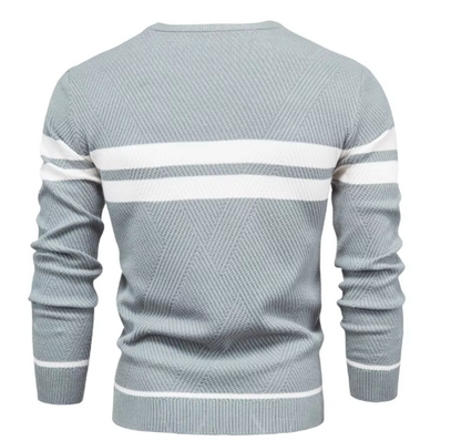 Suéter elegante para hombre con patrón de espiga