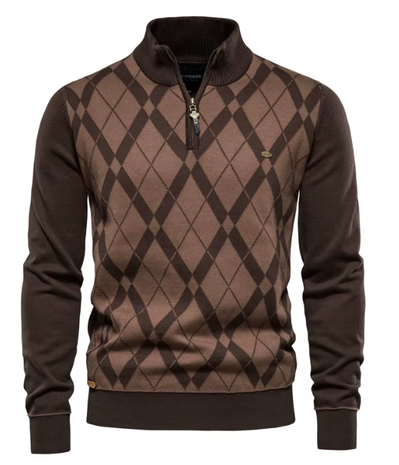 Suéter Elegante para Hombre con Media Cremallera
