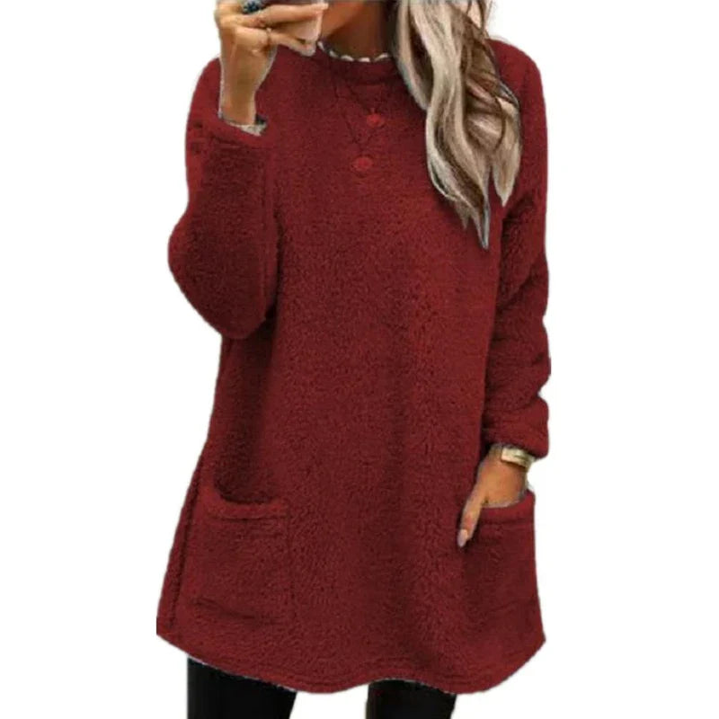 Camille – Sudadera con capucha y bolsillo sonriente para mujer