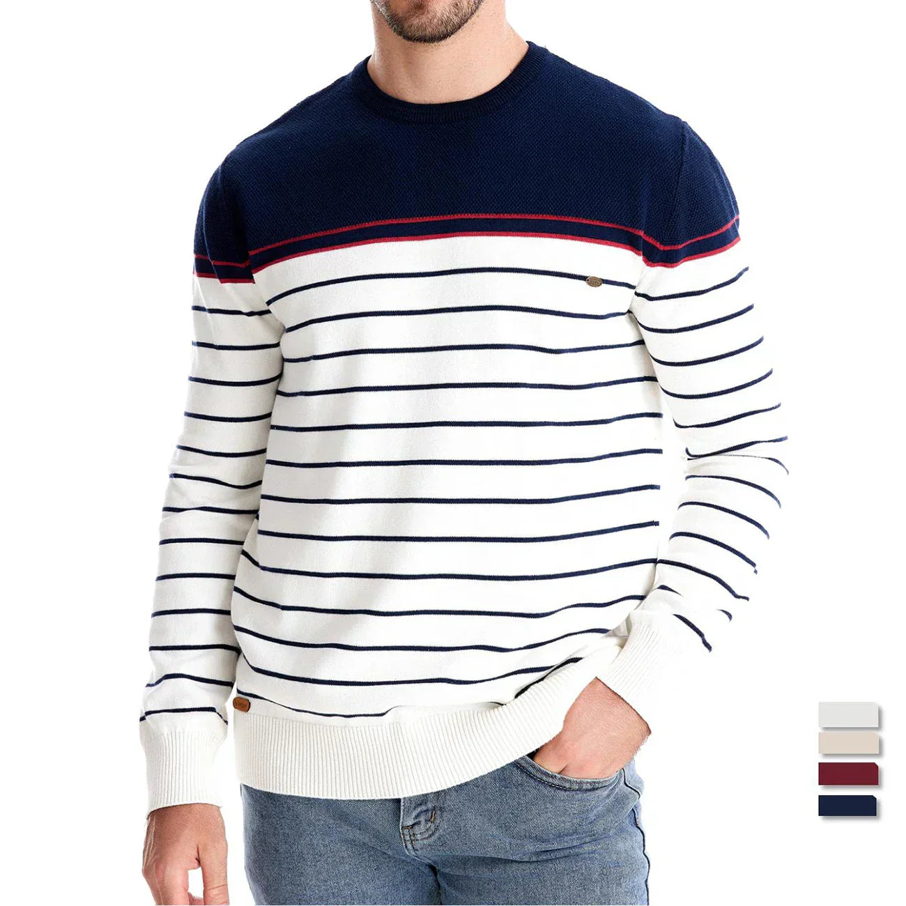 Suéter para hombre con elegante patrón de rayas
